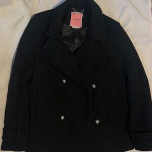 Kate Spade Black Peacoat Classic Wool Blend